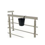 Feronyahome & Garden Özel Üretim Tekli Metal Küpeşte ve Korkuluk Saksısı, Asılabılen Saksı ve Saksılık [Siyah] 14cm*16CM