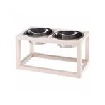 Ferplast 54x28x29 cm Desco Wood 07 Standlı Mama Ve Su Kabı Seti