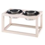 Ferplast Desco Wood 07 54x28x29 cm Standlı Kedi ve Köpek Mama ve Su Kabı Seti