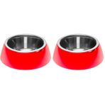Ferplast Jolie Kedi ve Köpekler için Çelik Mama ve Su Kabı 500 Ml - Farmapets, Red (2 paketi)