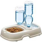 Ferplast Kedi & Köpek Mama ve Su Kabı Tota 2 Şişeli - Krem
