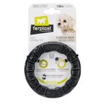Ferplast Köpek oyuncağı, yemlik, kuru mama veya ödül kabı, dayanıklı malzemeden halka, et tadı, diş hijyeni için, gülümseme fitness halkası, köpek oyuncağı, siyah
