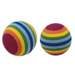 Ferplast PA 5404 2'li Rainbow Yumuşak Top Kedi Oyuncağı