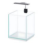 Ferplast TONGA 20-9,5L - LED Lambalı Cam Akvaryum, Dokunmatik Düğmeli Kısma Fonksiyonu, 4 mm Kalınlığında Cam, Çıkarılabilir Kapak, Ahşap Taban, 22 x 22 x y 36 cm