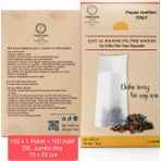 FERRAGNI Home Porcellana Firenze Çay Demleme Filtre Kağıdı 2xl Jumbo Boy 15*22 cm Kutulu Tek Paket (100 Adet) - Bitki Çayı