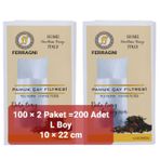 FERRAGNI HOME Porcellana Firenze Çay Demleme Poşeti (Çay Filtresi) 10 * 22 cm(L BOY) 100 lü 2 Paket (200 Adet)