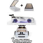 Ferramini Bazalı Beyaz Arabalı Yatak Sport Mst Full Ledli Kumandalı ve Müzikli - 90 x 190 cm