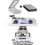 Ferramini Beyaz Arabalı Yatak Sport Mst Full Ledli Kumandalı Baza Ortopedik Yatak - 90 x 190 cm