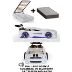 Ferramini Beyaz Arabalı Yatak Sport Mst Full Ledli Kumandalı Baza Ortopedik Yatak