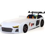 Ferramini Beyaz Arabalı Yatak V12 Audi Işıklı Full Plastik