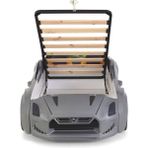 Ferramini Gri Arabalı Yatak Kapıları Açılan Gtr Full Ledli Kumandalı ve Müzikli + Baza 90*190 - Gümüş - 90 x 190 cm