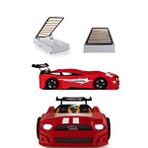 Ferramini Kırmızı Bazalı Arabalı Yatak Sport Mustang Işıklı Beyaz