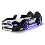 Ferraminii Polis Arabalı Yatak Kapıları Açılan Mustang Full Ledli Kumandalı ve Müzikli - Siyah - 90 x 190 cm