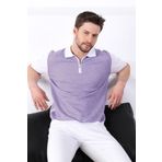 Ferraro Beyaz/petunia Polo Yaka Desenli %100 Pamuk Erkek Triko T-shirt