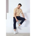 Ferraro Hardal/beyaz Kuşgözü Desenli Polo Yaka Erkek Triko T-Shirt - Sarı