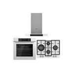 Ferre Beyaz Set ( D101 Beyaz Davlumbaz -ED076 Beyaz Ocak- XE63CB Fryart Beyaz Fırın )