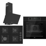 Ferre Black FryArt 3 Lü Ankastre Set ( QEP63CS - SC405-WFA - D086 ) 65 cm Wok Bek Ocak