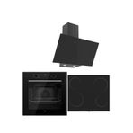 Ferre Black Plus Serisi 3lü Cam Ankastre Set (QBL63CS-MS261-D077)