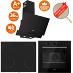 Ferre Flowart Arvio Vitroseramik Elektrikli Ankastre Set ( D063-SA Sessiz + MS261 + QBL62CS) - Siyah