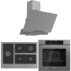 Ferre Flowart Bl Modüler Seriisi 3'lü Gri Ankastre Set ( QBL62CPR-BL138-D065 ) - Antrasit