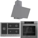 Ferre Flowart Bl Modüler Seriisi 3'lü Gri Ankastre Set ( QBL62CPR-BL138-D079 ) - Antrasit