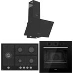 Ferre Flowart Bl QBL62CS - Bl135 - D086 Siyah 3'lü Ankastre Set