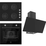 Ferre Flowart CS205 - QMS63CS -D077 3'lü Siyah Ankastre Set