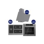 Ferre Flowart Digital 5 Gözlü Gri Cam Ankastre Set QBL63CPR+BL138+D079