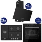 Ferre Flowart Digital 5 Gözlü Siyah Cam Ankastre Set QBL63CS+BL135+D086-SA