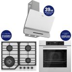 Ferre Flowart Digital Asimetrik Beyaz Cam Ankastre Set QBL63CB+NT026-WFA+D081-SA
