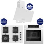 Ferre Flowart Digital Beyaz Cam Ankastre Set 65 cm Woklu Ocak Yüksek Performans A Enerji Sınıfı