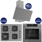Ferre Flowart Digital Gri Cam Ankastre Set ( 65 cm Woklu Ocak ) QBL63CPR+SC408-WFA+D088SA
