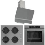Ferre Flowart Lumora Elite QBL63CPR - CS208 - D082 Gri 3'lü Ankastre Set