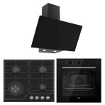 Ferre Flowart Nt Asimetrik Seriisi 3'Lü Siyah Ankastre Set ( Qbl62cs-Nt025-D077)