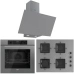 Ferre Flowart QBL63CPR - SS208 - D079 Gri 3'lü Ankastre Set