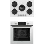 Ferre Flowart QMS63CB - RS036 Beyaz 2'li Cam Ankastre Set