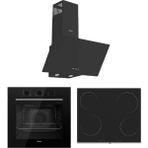 Ferre Flowart Serisi QBL62CS-MS261 Elektrikli Ocak-D086) Ankatre Set 4 Göz Siyah Cam Yüzeyli Modern Mutfak Uyumlu