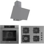 Ferre Flowart Serisi QBL63CPR-SC408-D079 Gri Ankastre Set Cam Yüzeyli 4 Ocaklı Gazlı