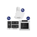 Ferre Flowart Turbolu 5 Gözlü Silentart Beyaz Cam Ankastre Set QBL62CB - BL136 - D064SA