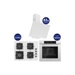 Ferre Flowart Turbolu Silentart Beyaz Cam Ankastre Set ( 65 CM Woklu OCAK ) QBL62CB - SC406 - D078SA