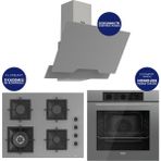 Ferre Flowart Turbolu Silentart Gri Cam Ankastre Set ( 65 cm Woklu Ocak ) QBL62CPR+SC408-WFA+D065 - Antrasit - Gri