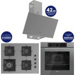Ferre Flowart Turbolu Silentart Gri Cam Ankastre Set ( 65 cm Woklu Ocak ) QBL62CPR+SC408-WFA+D088SA