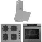 Ferre Flowart Ventora Essential Gri 3'lü Ankastre Set ( QBL63CPR-SS208-D088 ) - Antrasit