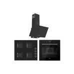 Ferre Flowart Ventora Essential Siyah 3'lü Ankastre Set ( QBL63CS-SS205-D086 )