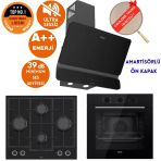 Ferre Flowart&silentart Cqql Sessiz Yeni Seri Siyah Ankastre Set ( D080-SA + QBL62CS + LN385 )