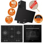 Ferre Flowart&Silentart Valencıa Sessiz Siyah Ankastre Set ( D086-Sa + Qbl62cs + Ed075-Wfa Wok)