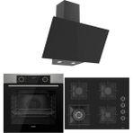 Ferre Fryart Airfryer Hava Fritözü Yağsız Kızartma Black Plus 3lü Cam Ankastre Set (XE63MI-SC405-D077)
