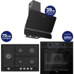 Ferre Fryart Digital 5 Gözlü Siyah Cam Ankastre Set QEP63CS+BL135+D080-SA