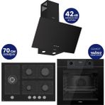Ferre Fryart Digital 5 Gözlü Siyah Cam Ankastre Set QEP63CS+BL135+D086-SA