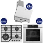 Ferre Fryart Digital Asimetrik Beyaz Cam Ankastre Set QEP63CB+NT026-WFA+D081-SA